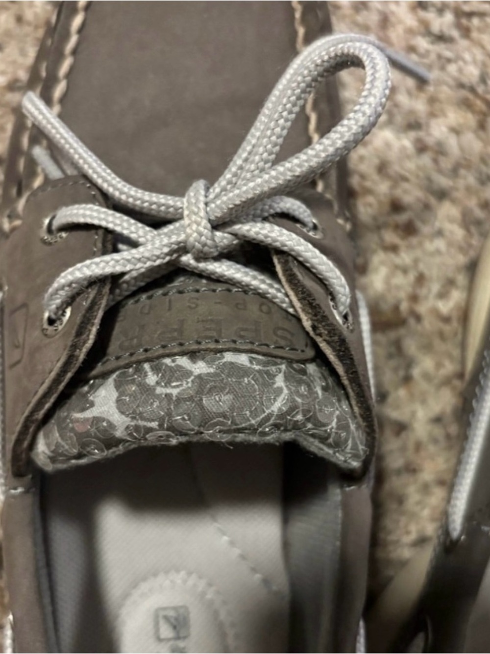 Sperry Women's Gray Lace-Up Boat Shoes - Picture 2 of 6